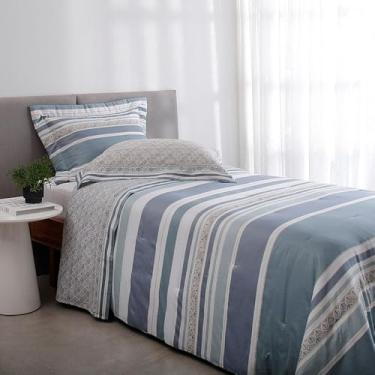 Imagem de Buddemeyer Jogo de Cama Solteiro Cetim 300 Fios Vision Lanvin 100% Algodão Penteado Estampado 3 peças