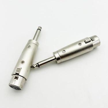 Imagem de XFJQZM Adaptador XLR para 1/4 XLR fêmea para microfone 1/4 fêmea XLR para 1/4 XLR fêmea para TRS 6,35 mm
