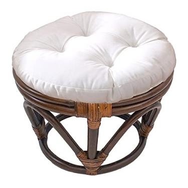 Imagem de Almofada de assento de futon de 45,7 cm, almofada de assento redonda de tatami para ambientes internos e externos, almofada de cadeira Papasan de cor sólida, não inclui cadeiras