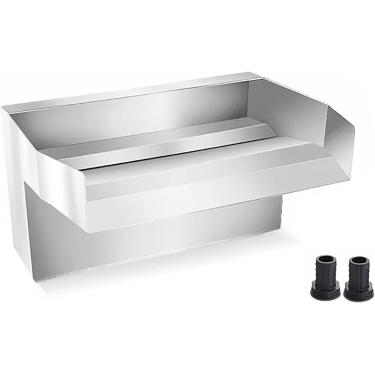 Imagem de Fonte de piscina em cascata retangular, lagoa de natação em aço inoxidável, cascata de lâmina em cascata, vertedouro em cascata para fonte de água de piscina subterrânea, jardim externo, 20