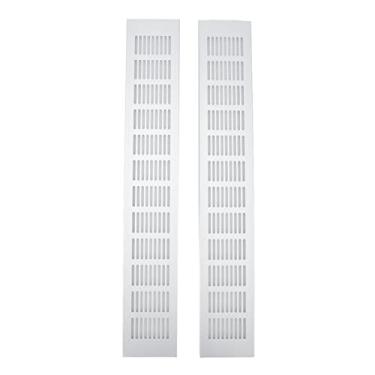 Imagem de Grcfumo 2 peças grade de ventilação de ventilação, registro de ventilação de porta de liga de alumínio, placa de ventilação retangular à prova de ferrugem para armário de sapatos (80 * 500mm)