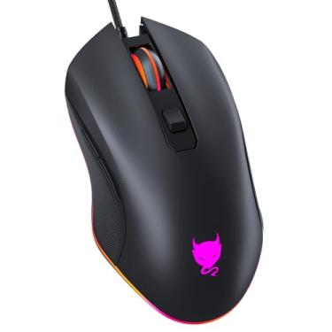 Imagem de GM300 Mouse gamer com fio para PS4, Xbox One, PC computador e laptop, jogos e trabalho, botões laterais e luzes retroiluminadas de LED - preto