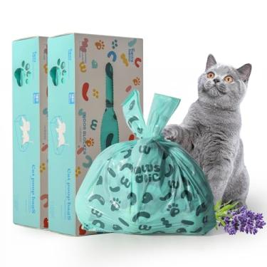 Imagem de Sacos de eliminação de areia para gatos e sacos de cocô de cachorro com alça, à base de amido de milho, extra grosso e garantido, à prova de vazamento, sacos de cocô para gatinhos e cachorros (360