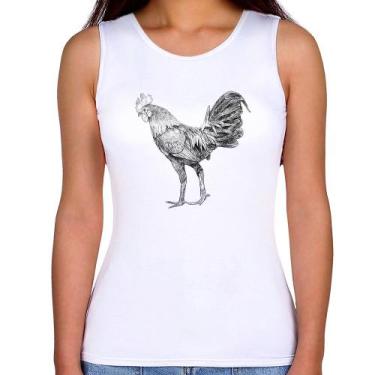 Imagem de Regata Feminina Galo Desenho - Foca na Moda, Branco, G