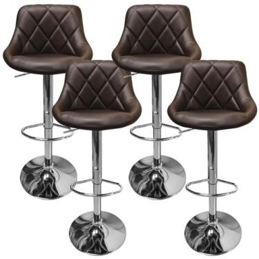 Imagem de Kit 04 Uni Banqueta Giratória Alta Cozinha Americana Milano - BEST, Ma