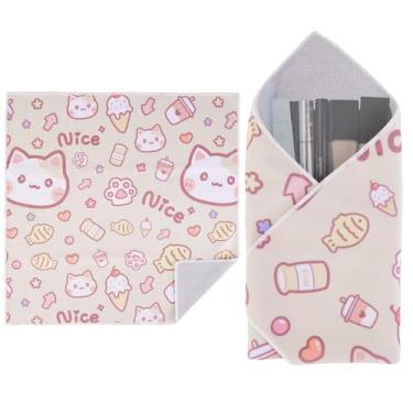 Imagem de Walking Way Bolsa de maquiagem autoadesiva de tecido mágico, Gatinho, 13.78 inch, Vários padrões