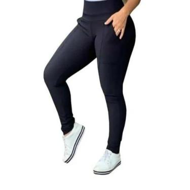 Imagem de Calça legging montaria em poliamida cós alto com bolsos - Remanescente