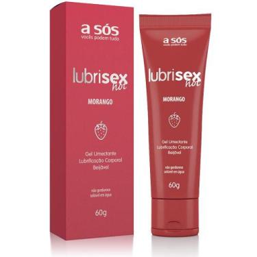 Imagem de Gel Lubrificante Beijável Aquece Lubrisex Morango Hot - 60g - A sós
