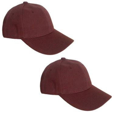 Imagem de Kit 2 Bonés Chapeu Bombeta Ajustável Liso Aba Curva Marrom