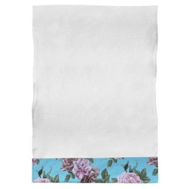 Imagem de Pano de Prato Algodão Personalizado Com Barrado Estampado Alta Absorçã