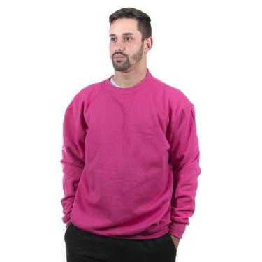 Imagem de Moletom Gola Careca Blusa Lisa Masculino cor Pink - Ipê Mulato, Pink, 