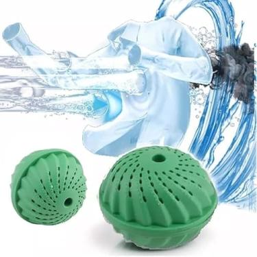 Imagem de Bola Ecológica para Lavar Roupas – Remove Fiapos, Pelos e Sujeira sem Sabão – Econômica, Ecológica e Reutilizável – Alta Eficiência, Dura 1000 Lavagens, Ideal para Roupas Limpas sem Produtos Químicos