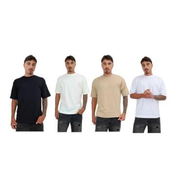 Imagem de 4 Cores Diferentes Kit 3 Camisetas Streetwear Oversized  PREMIUM - CJ 