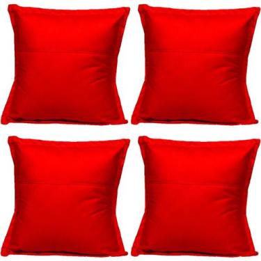 Imagem de Kit 4 Almofadas Cheias para sofá Sala Quarto decorativa 42,5x42,5 Sued