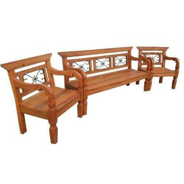 Imagem de Jogo De Bancos Emma Em Madeira De Demolição - Cód 791