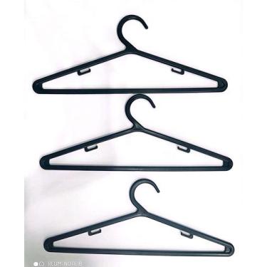 Imagem de Kit 24 Cabides Adultos Preto Reforçado - CABIDEX, Preto