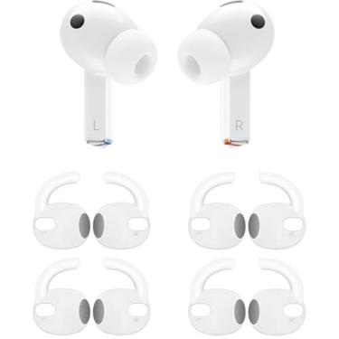 Imagem de ALXCD Ganchos esportivos compatíveis com fones de ouvido Galaxy Buds 3 Pro, 4 pares de pontas de gancho de silicone antiderrapantes esportivas, compatíveis com Galaxy Buds 3 Pro SM-630N, 4 pares
