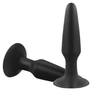 Imagem de Plug Anal Preto com Ventosa de Silicone 13,5cm x 2,5cm - Aphrodisia