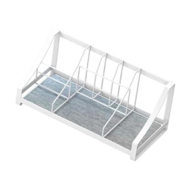 Imagem de ＫＬＫＣＭＳ Barragem elétrica de pia de pia de dentes de dentes suporte de bandeja multi -funcional contra -organizador de banheiro para sabão limpador facial, Branco