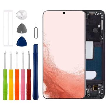 Imagem de Nova tela OLED de 6,1 polegadas para Samsung Galaxy S22 5G SM-S901U (suporte a impressão digital) Tela LCD sensível ao toque de substituição com conjuntos de ferramentas - Preto com moldura