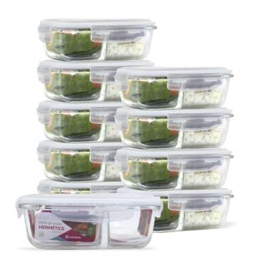 Imagem de U4HOME - Conjunto 10 Potes Vidro Hermético Marmita Mantimento 640ml
