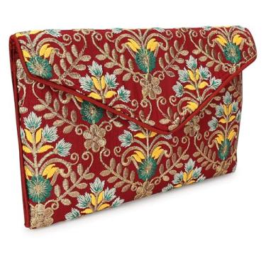 Imagem de Rajasthani Indian Art Sling Bag Bolsa de mão dobrável para mulheres, bolsa tiracolo dobrável indiana feita à mão, Marrom - multi