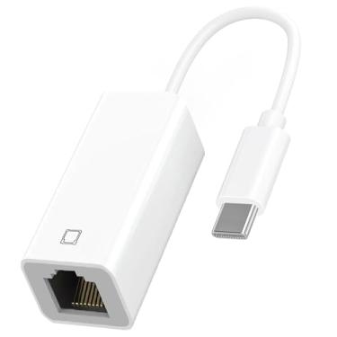Imagem de [Certificado MFi] Adaptador USB C para Ethernet para iPhone 16 15, adaptador de rede LAN Ethernet RJ45 com conector USB tipo C compatível com iPhone 16/15 Pro/Max/Plus, MacBook, iPad, suporta 100 Mbps
