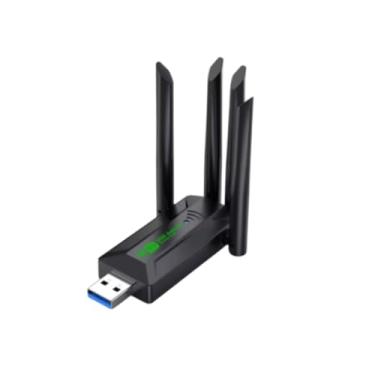 Imagem de Adaptador USB Dual Band 1200Mbps 2.4G 5Ghz Dongle WiFi 4 Antenas 802.11AC USB 3.0 Sem Fio Pc Laptop