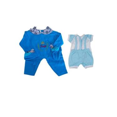 Imagem de Kit Roupinha Bebê Reborn 2 Trocas Azul escuro - Mamãe Reborn