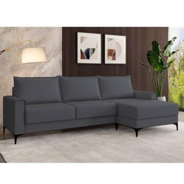 Imagem de Estofado 3 Lugares com Chaise Lado Direito Grafite