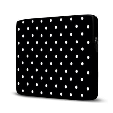 Imagem de Pasta Maleta Capa Case Para Laptop Notebook Compatível com MacBook, Dell, Samsung, Acer UltraBook, 15,6" Bolinhas Brancas