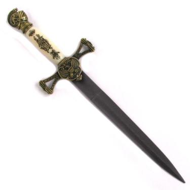 Imagem de Whetstone Cutlery punhal de aço inoxidável de borda dupla medieval, latão