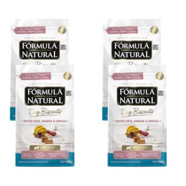 Imagem de Petisco Cães Formula Natural DogBiscuits Batata Doce Banana e Linhaça 250g Cachorro 4 Unidades