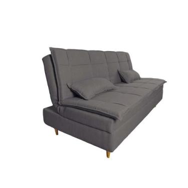 Imagem de Sofá Cama 3 Lugares 197cm Soho Suede Preto Herrero Decor, Cinza