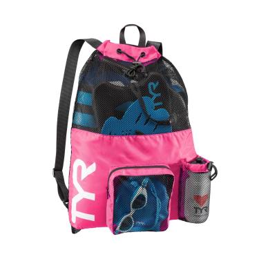 Imagem de TYR, Mochila Big Mesh Mummy para natação, academia e treino, Rosa, Único