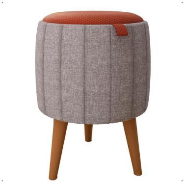 Imagem de Puff Moisés Design Moderno Pés Estilo Retro Redondo Elegante - Butterf
