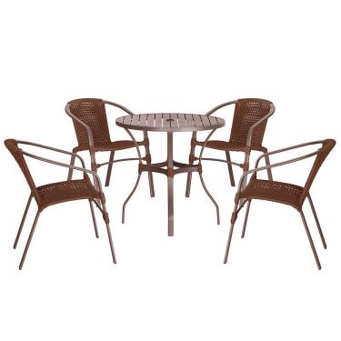 Imagem de 04 Cadeiras Floripa e Mesa Roma Trama 