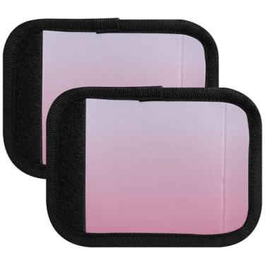 Imagem de Personalizada Elegante Azul Aqua Gradiente Bolsa de Bagagem Alça Envoltório Bonito Identificador Capas de Alça Neon Acessórios de Mala, Pacote com 2, Elegante gradiente azul pálido violeta vermelho, 4