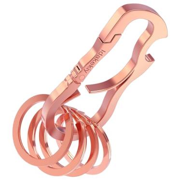Imagem de Idakekiy Chaveiro Abridor De Garrafas Com 4 Argolas, Mosquetão, Suporte Para Homens E Mulheres (Ouro Rosa)