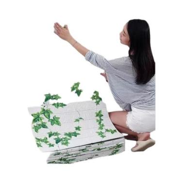 Imagem de Papel De Parede Autoadesivo À Prova d'Água Com Padrão De Tijolo 3D 70c