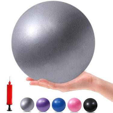 Imagem de XIECCX Mini bolas de ioga 15,2 cm para exercícios e terapia de pilates, equilíbrio micropore, equipamento para treinamento de estabilidade em casa, treinamento de núcleo físico com bomba (cinza)