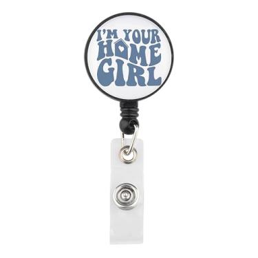 Imagem de Lywjyb Birdgot Carretel de crachá inspirado em corretores de imóveis I'm Your Home Girl Gift Imobiliário Merch House Saleman Gift (emblema de menina em casa)