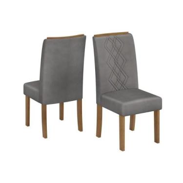 Imagem de Cadeira Sala de Jantar Ayla Kit 2 un Freijo/Suede Lunar Grafite - DJ M