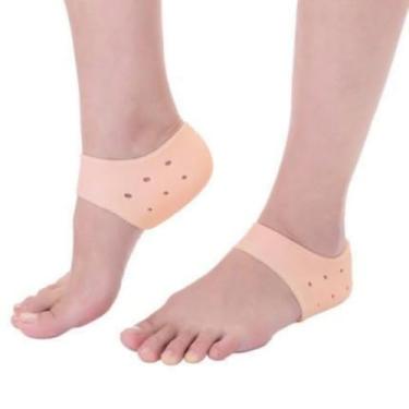 Imagem de 1 Par De Protetor De Calo Calcanhar Meia Palmilha Silicone Gel Ortopédica Hidratante Anti rachadura