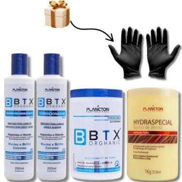Imagem de Kit Profissional Plancton BTX Orghanic + Máscara Verniz e Kit shampoo e condicionador