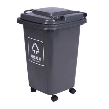 Imagem de Caixa Lixo Antiderrapante Lata Lixo Portátil Para Restaurante Ao Ar Livre Lata Lixo Espessa Resistente Desgaste Grande Capacidade Cesto Lixo Para Lixo Interno/externo(Gray,30L)