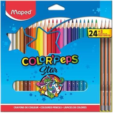 Imagem de Lápis De Cor ColorPeps Star 24 Cores Mais 3 Lápis Grafite  Maped