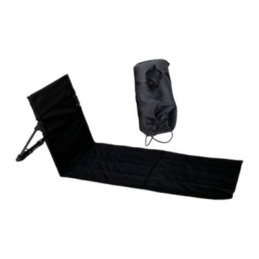 Imagem de predolo Cadeira de praia dobrável, tapete de descanso, assento baixo, assento de acampamento com encosto para reclinação, pesca, trekking, adultos, banhos de, Preto