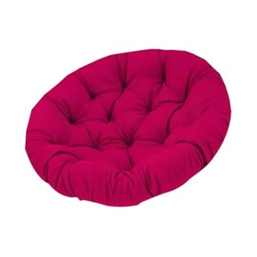 Imagem de Fenteer Almofada para cadeira suspensa redonda, cesta de balanço doméstica, 15,75 polegadas, para sofá, sala de estar, rede, piso interno e externo, Vinho Tinto