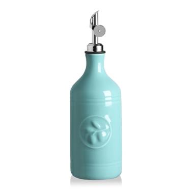 Imagem de Sweejar Garrafa dispensadora de azeite de oliva de cerâmica de 473 ml, dispensador de óleo para cozinha com bico de gravidade, recipiente de óleo opaco de alívio para Evoo, óleo de abacate, vinagre